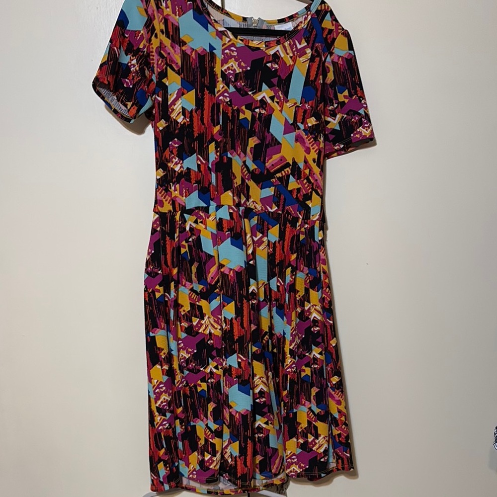 Lularoe Colorful Geometric Print Dress